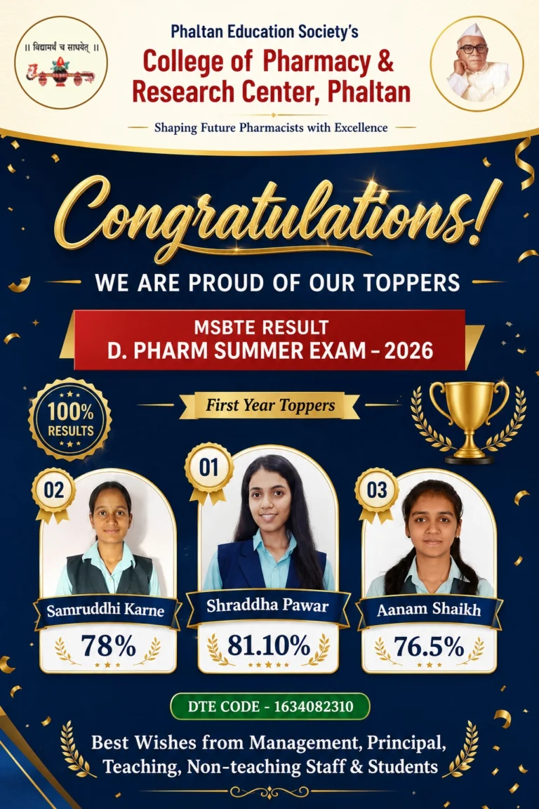 MSBTE Toppers – College of Pharmacy Phaltan