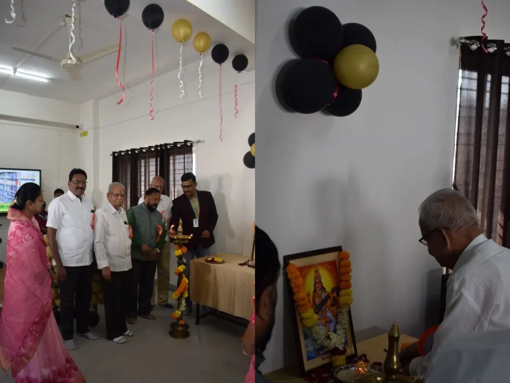Induction Programme 2025 at PES College of Pharmacy Phaltan 2 Lamp lighting ceremony during Induction Programme 2025 at PES College of Pharmacy Phaltan