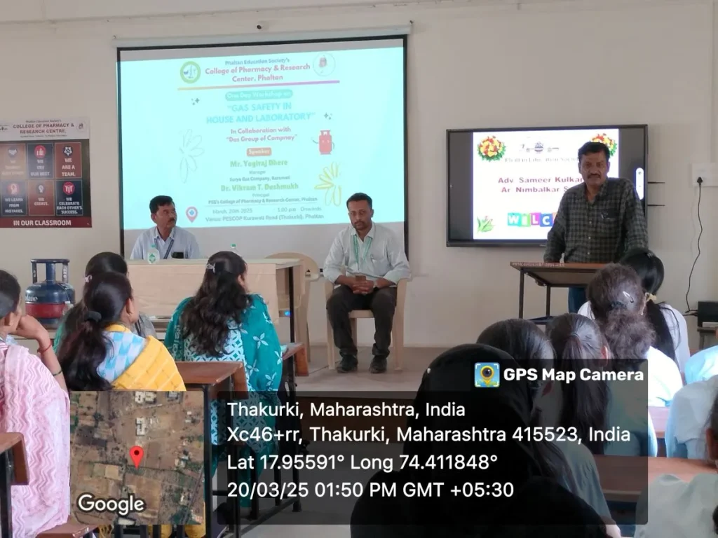 Gas Safety Workshop in Pharmacy College Phaltan