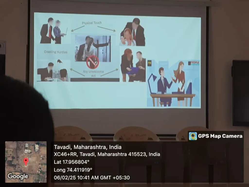ICC Awareness Program 2025 at PES College of Pharmacy Phaltan 3 Situational examples explaining different types of harassment during ICC Awareness Program